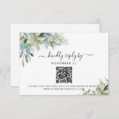 QR Code Eukalyptus Greenery Wedding RSVP (Vorne/Hinten)