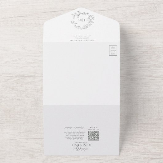 QR-Code Eukalyptus Wappen All In One Einladung (Außenbereich)