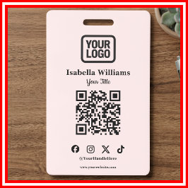QR Code Event Badge | Digital Pink Budget ID Card Ausweis