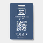 QR-Code-Eventabzeichen | Digitale Navy-Budget-ID-K Ausweis (Vorderseite)