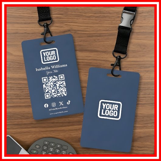 QR-Code-Eventabzeichen | Digitale Navy-Budget-ID-K Ausweis