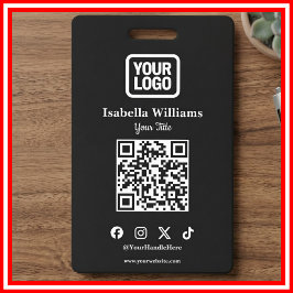 QR-Code-Eventabzeichen | Digitale schwarze Budget- Ausweis