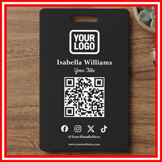 QR-Code-Eventabzeichen | Digitale schwarze Budget- Ausweis