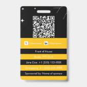 QR-Code Eventausweis • Farbige digitale Mitarbeite Ausweis (Rückseite)