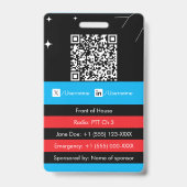 QR-Code-Eventausweis • Farbige digitale Mitarbeite Ausweis (Rückseite)