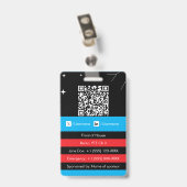 QR-Code-Eventausweis • Farbige digitale Mitarbeite Ausweis (Rückseite mit Clip)