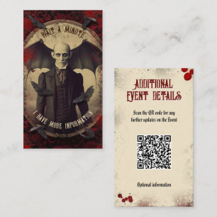 QR-Code Eventdetails Vintage Dracula Halloween Begleitkarte