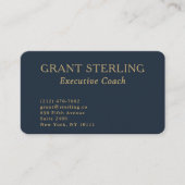 QR-Code Executive Coach Navy Blau Gold Visitenkarte (Vorderseite)