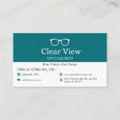 QR Code Eye Doctor Optometrist Office Glasses Icon Visitenkarte (Vorderseite)