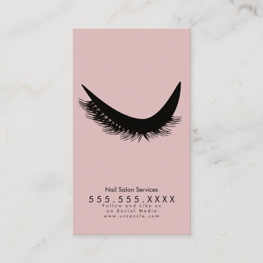 QR CODE Eyelashes Rosa Glitzer Drift Rustic B Visitenkarte (Rückseite)