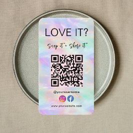 Qr Code Facebook Instagram Iridescent Opal Stilist Visitenkarte