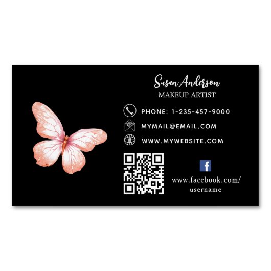 QR-Code Facebook Magnetische Visitenkarte (Vorderseite)