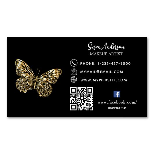 QR-Code Facebook Magnetische Visitenkarte (Vorderseite)