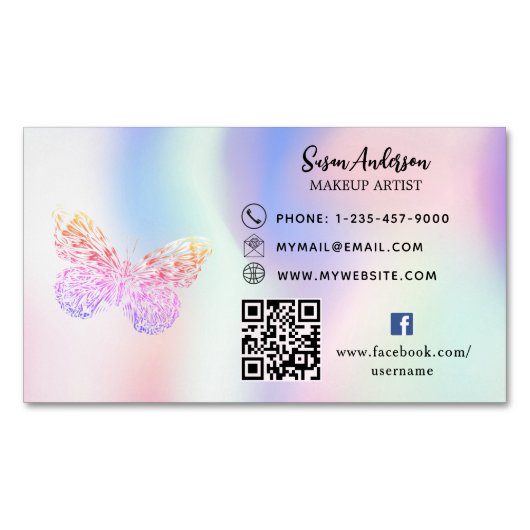 QR-Code Facebook Magnetische Visitenkarte (Vorderseite)