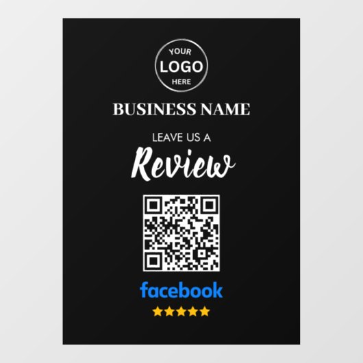 Qr Code Facebook-Überprüfungen Business Review Fensteraufkleber (Blatt)