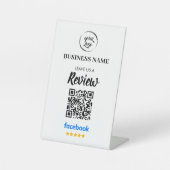 Qr Code Facebook-Überprüfungen Business Review Sockelschild (Vorderseite)