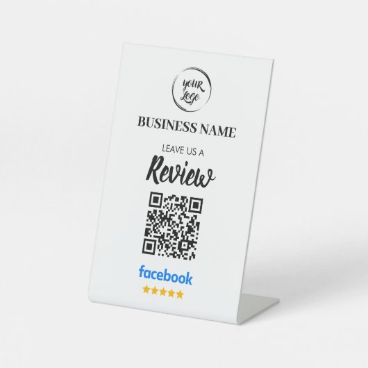 Qr Code Facebook-Überprüfungen Business Review Sockelschild (Vorderseite)
