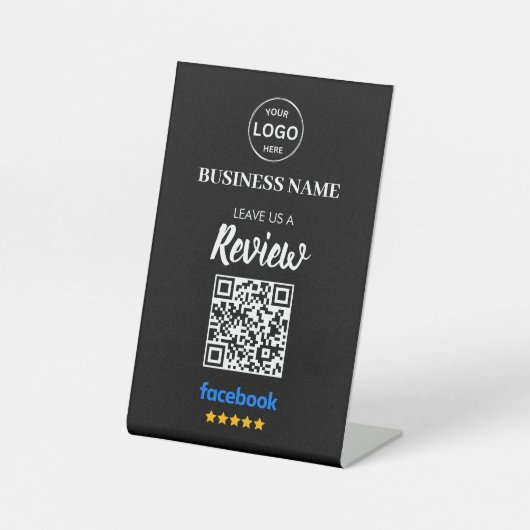 Qr Code Facebook-Überprüfungen Business Review Sockelschild (Vorderseite)