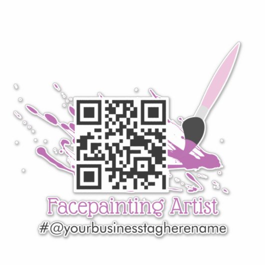 QR Code Facepainter Business Name Car Decal Aufkleber (Vorderseite)