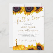 QR-Code Fall in Liebe Sonnenblumenhochzeit Details Einladung (Vorderseite)