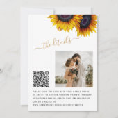 QR-Code Fall in Liebe Sonnenblumenhochzeit Details Einladung (Rückseite)