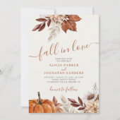 QR-Code Fall in Love botanischer Kürbis Hochzeit Einladung (Vorderseite)