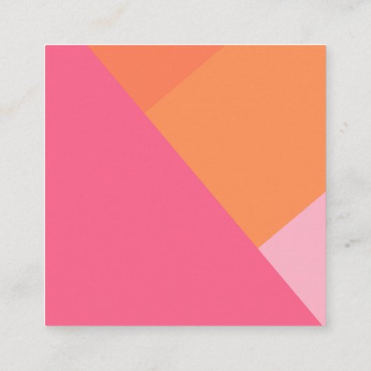 QR Code Farbblock Orange Pink Wedding RSVP Begleitkarte (Rückseite)