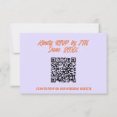 QR Code farbenfrohe Retro Bright Funky Moderne Hoc RSVP Karte (Vorderseite)
