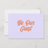 QR Code farbenfrohe Retro Bright Funky Moderne Hoc RSVP Karte (Rückseite)