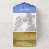 QR-Code Farbige Foto-Hochzeit All In One Einladung (Außenbereich)