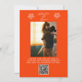 QR Code Farbige Handgezeichnete Foto-Hochzeit Einladung (Rückseite)