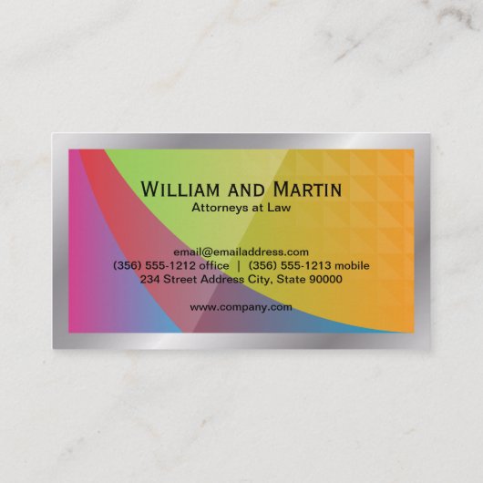 QR-Code | Farbiger geometrischer Hintergrund Visitenkarte (Rückseite)