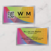QR-Code | Farbiger geometrischer Hintergrund Visitenkarte (Vorne/Hinten)