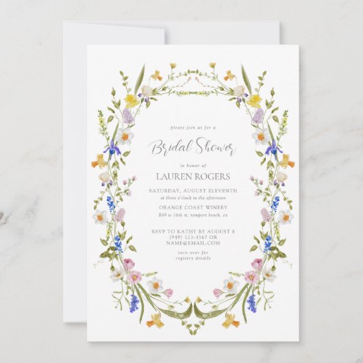 QR-Code Farbiges Brautparty Einladung (Vorderseite)