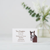 QR Code Farrier Trimmer Happy Horse Business Card Visitenkarte (Stehend Vorderseite)