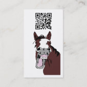 QR Code Farrier Trimmer Happy Horse Business Card Visitenkarte (Rückseite)