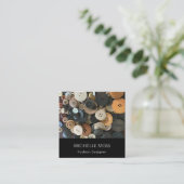 QR Code Fashion Designer Einfache Nähtasten Quadratische Visitenkarte (Stehend Vorderseite)