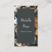 QR code Fashion Seamstress Buttons Classic Gray Visitenkarte (Vorderseite)