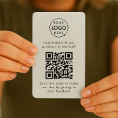 QR Code Feedback Berufliche Kundenbewertung Grau Visitenkarte