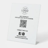 QR Code Feedback Social Media Marketing Business Sockelschild (Vorderseite)