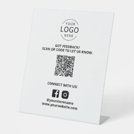 QR Code Feedback Social Media Marketing Business Sockelschild