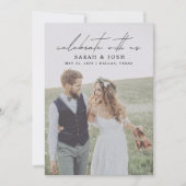 QR-Code feiert mit 2 Foto Hochzeit bei uns Ankündigung (Vorderseite)