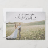 QR-Code feiert mit 2 Foto Hochzeit bei uns Ankündigung (Vorderseite)