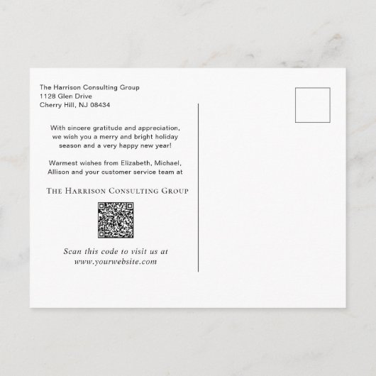 QR-Code Feiertagspostkarte (Rückseite)