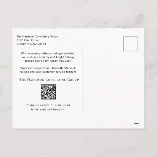 QR-Code Feiertagspostkarte (Rückseite)