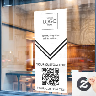 QR-Code-Fenster Deckling Ihr Logo Großfenster Klam Fensteraufkleber