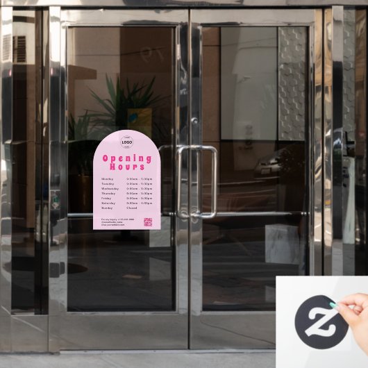 Qr-Code-Fenster für Geschäftslogos Öffnungszeiten Fensteraufkleber (Büro Tür)