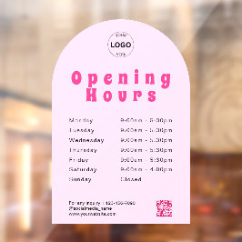 Qr-Code-Fenster für Geschäftslogos Öffnungszeiten Fensteraufkleber