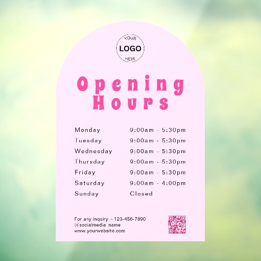 Qr-Code-Fenster für Geschäftslogos Öffnungszeiten Fensteraufkleber (Blatt 3)