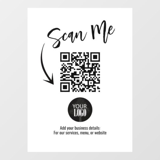 QR-Code Fensteraufkleber (Blatt)